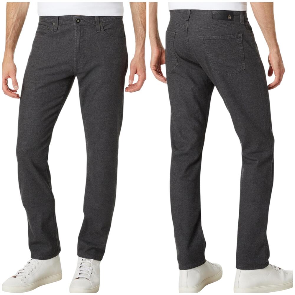 AG Adriano Goldschmied NWT Sueded Sateen Tellis Modern Slim Dark Gray Pant 33x34
